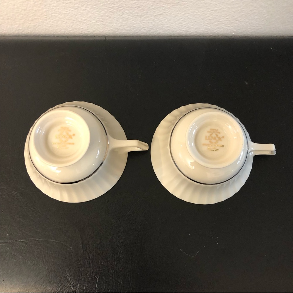 Vintage Lenox Colonnade Platinum teacups in Excellent condition - Picture 8 of 12